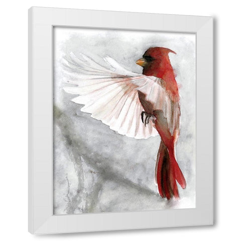 Cardinals II White Modern Wood Framed Art Print by Stellar Design Studio