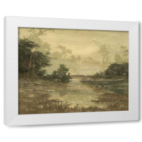 Sunset Pond II White Modern Wood Framed Art Print by Stellar Design Studio