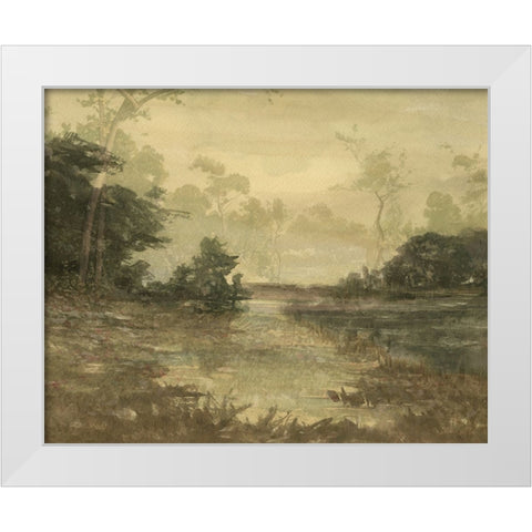 Sunset Pond II White Modern Wood Framed Art Print by Stellar Design Studio