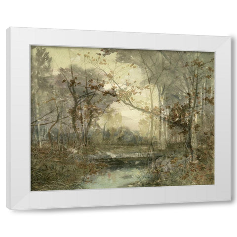 Sunset Pond III White Modern Wood Framed Art Print by Stellar Design Studio