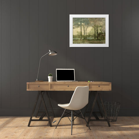 Sunset Pond IV White Modern Wood Framed Art Print by Stellar Design Studio