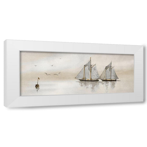 Mystic Sail I White Modern Wood Framed Art Print by Stellar Design Studio