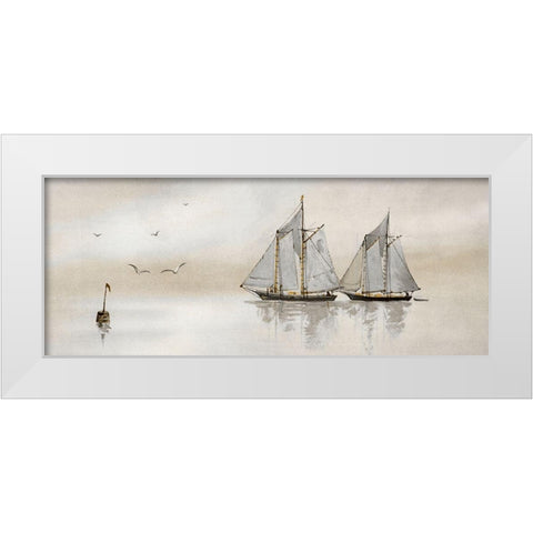 Mystic Sail I White Modern Wood Framed Art Print by Stellar Design Studio