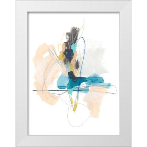 Static Energy II White Modern Wood Framed Art Print by Vess, June Erica