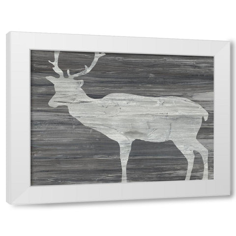 Vintage Plains Animals III White Modern Wood Framed Art Print by Vess, June Erica