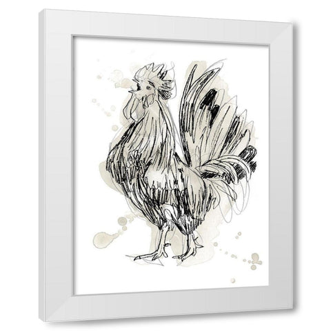 Feathered Fowl II White Modern Wood Framed Art Print by Vess, June Erica
