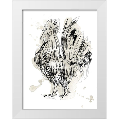 Feathered Fowl II White Modern Wood Framed Art Print by Vess, June Erica