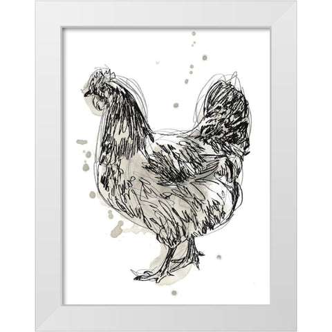 Feathered Fowl IV White Modern Wood Framed Art Print by Vess, June Erica