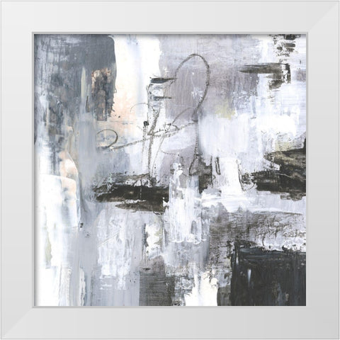 Cinder Composition I White Modern Wood Framed Art Print by Borges, Victoria