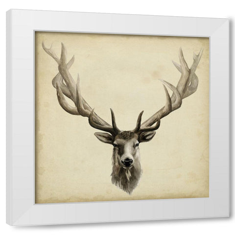 Triptych Elk Square White Modern Wood Framed Art Print by Popp, Grace
