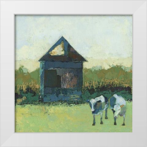 Crooked Cow Barn White Modern Wood Framed Art Print by Jachimiec, Sue