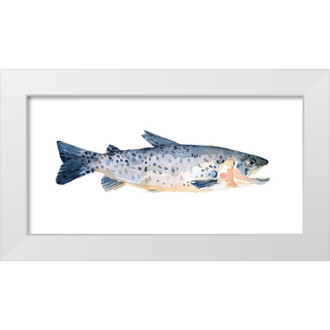 Freckled Trout IV White Modern Wood Framed Art Print by Scarvey, Emma