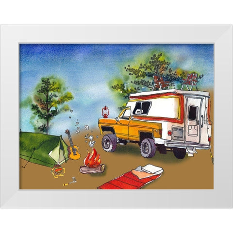Camp Out I White Modern Wood Framed Art Print by McCreery, Paul