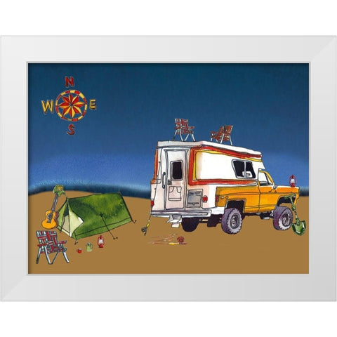 Camp Out II White Modern Wood Framed Art Print by McCreery, Paul