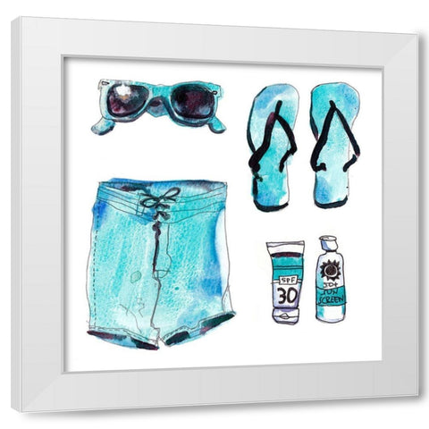 Beach Vibes IV White Modern Wood Framed Art Print by McCreery, Paul