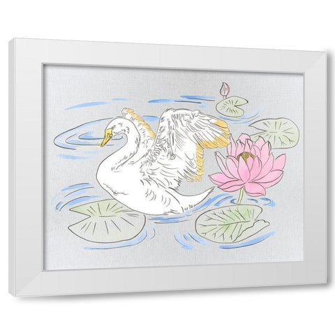 Swan Lake Song I White Modern Wood Framed Art Print by Wang, Melissa