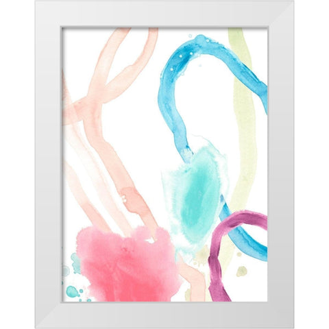 Serpentine Rainbow I White Modern Wood Framed Art Print by Vess, June Erica