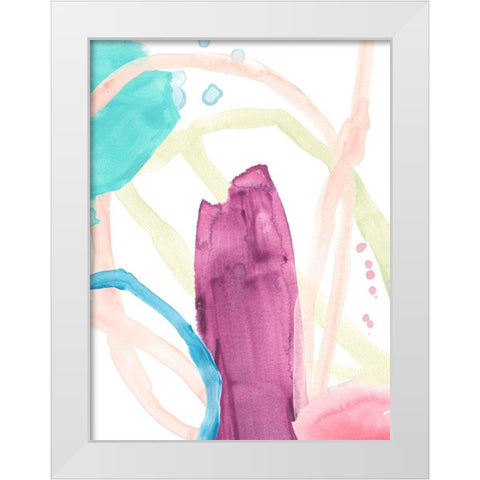 Serpentine Rainbow II White Modern Wood Framed Art Print by Vess, June Erica