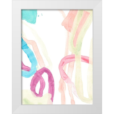Serpentine Rainbow IV White Modern Wood Framed Art Print by Vess, June Erica