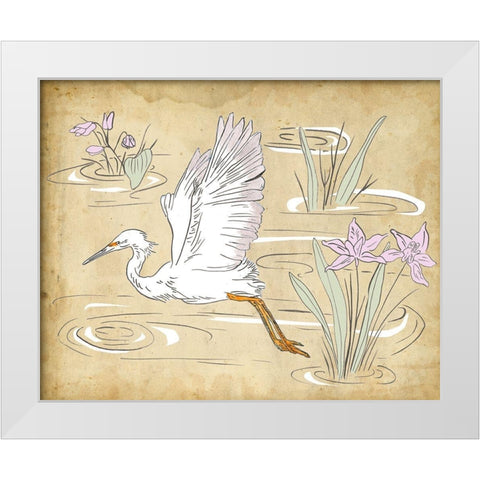 Great Egret II White Modern Wood Framed Art Print by Wang, Melissa