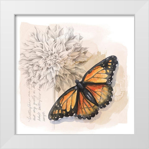 Shadow Box Butterfly I White Modern Wood Framed Art Print by Popp, Grace