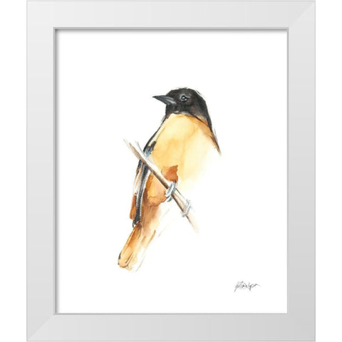 Watercolor Songbirds VI White Modern Wood Framed Art Print by Harper, Ethan