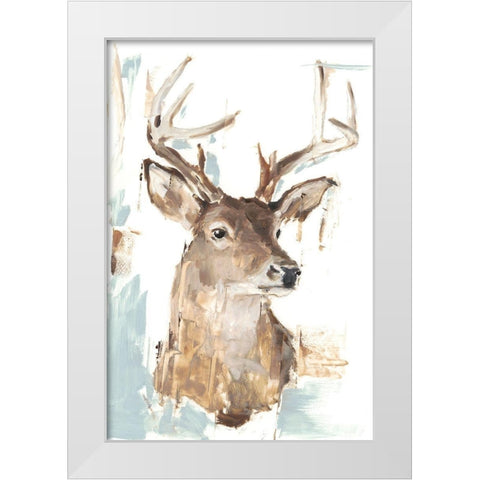 Modern Deer Mount I White Modern Wood Framed Art Print by Harper, Ethan