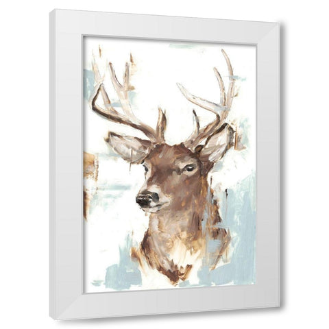 Modern Deer Mount II White Modern Wood Framed Art Print by Harper, Ethan