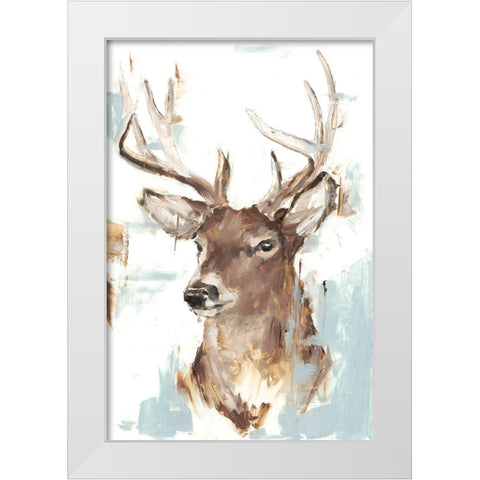 Modern Deer Mount II White Modern Wood Framed Art Print by Harper, Ethan