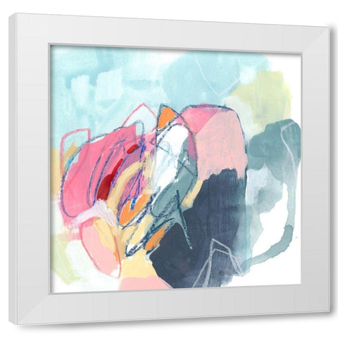 Chromatic Tangle I White Modern Wood Framed Art Print by Vess, June Erica