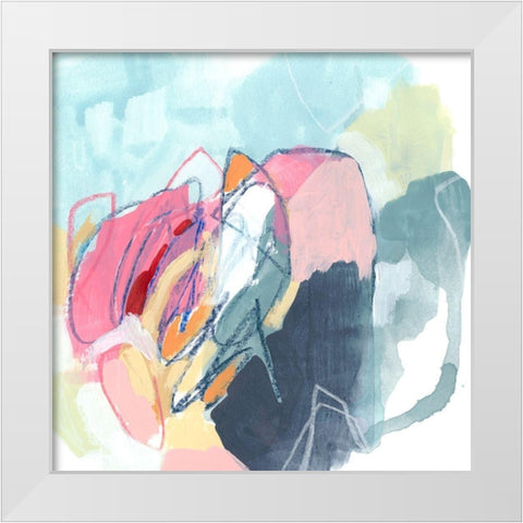 Chromatic Tangle I White Modern Wood Framed Art Print by Vess, June Erica