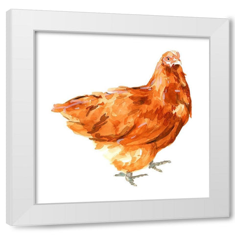 Wild Chicken I White Modern Wood Framed Art Print by Scarvey, Emma