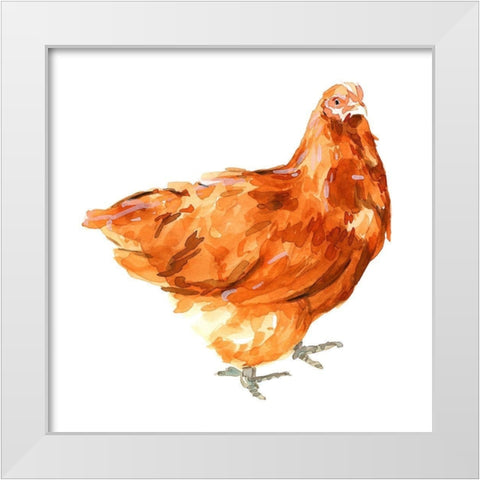 Wild Chicken I White Modern Wood Framed Art Print by Scarvey, Emma