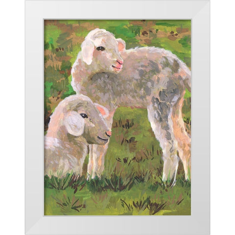 In the Meadow I White Modern Wood Framed Art Print by Wang, Melissa