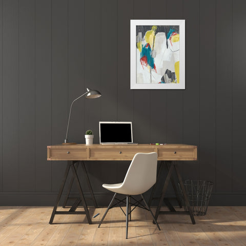Mix and Mingle I White Modern Wood Framed Art Print by Vess, June Erica