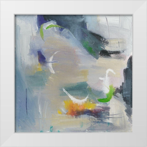 Floating Fantasies I White Modern Wood Framed Art Print by Combs, Joyce