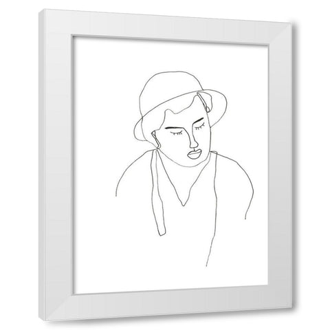 Contour Face II White Modern Wood Framed Art Print by Vess, June Erica