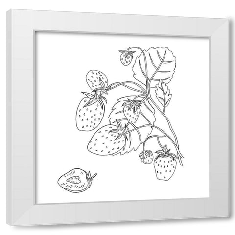 Wild Strawberries I White Modern Wood Framed Art Print by Wang, Melissa