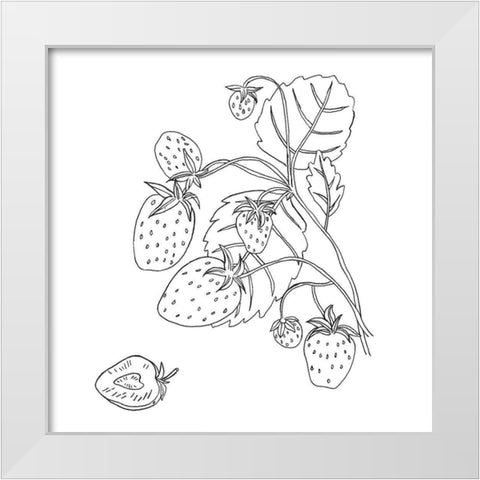 Wild Strawberries I White Modern Wood Framed Art Print by Wang, Melissa