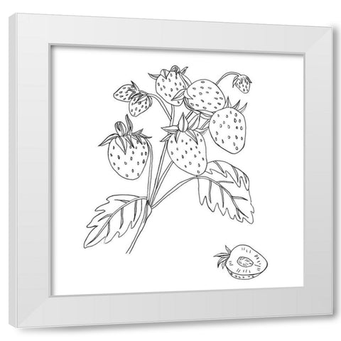 Wild Strawberries II White Modern Wood Framed Art Print by Wang, Melissa