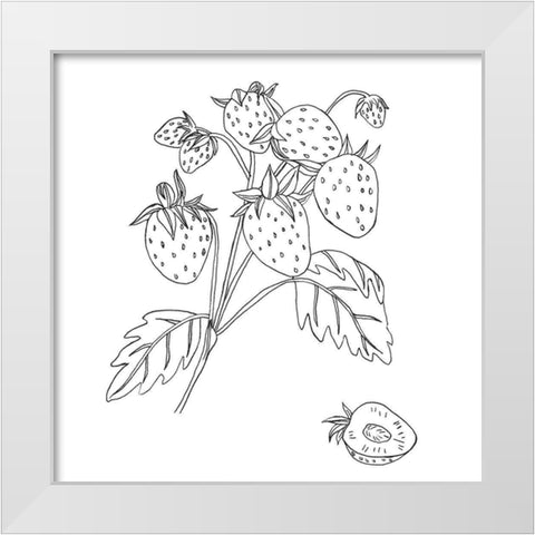 Wild Strawberries II White Modern Wood Framed Art Print by Wang, Melissa