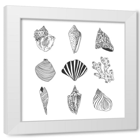 Sea Whispers II White Modern Wood Framed Art Print by Wang, Melissa