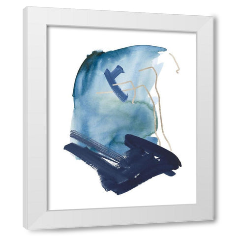 Indigo Collide IV White Modern Wood Framed Art Print by Wang, Melissa