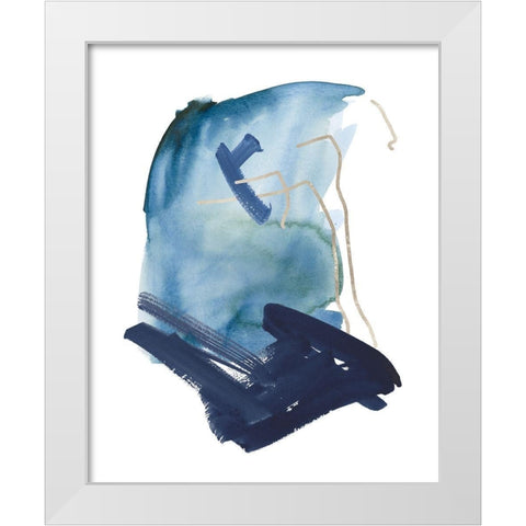 Indigo Collide IV White Modern Wood Framed Art Print by Wang, Melissa