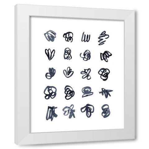 Syllabary II White Modern Wood Framed Art Print by Scarvey, Emma