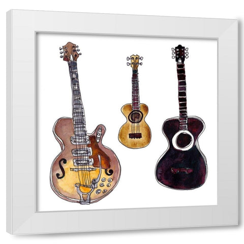 Strummin II White Modern Wood Framed Art Print by McCreery, Paul