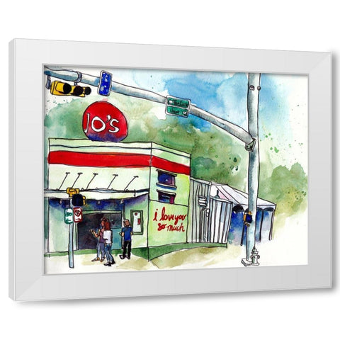 Urban Lines and Poles I White Modern Wood Framed Art Print by McCreery, Paul