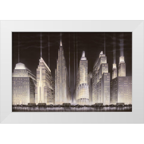 Boulevard White Modern Wood Framed Art Print by Hoppe, Robert