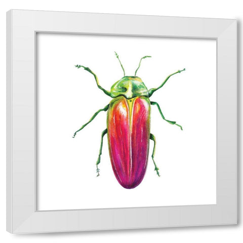 Buggin Out II White Modern Wood Framed Art Print by Hernandez, Larisa