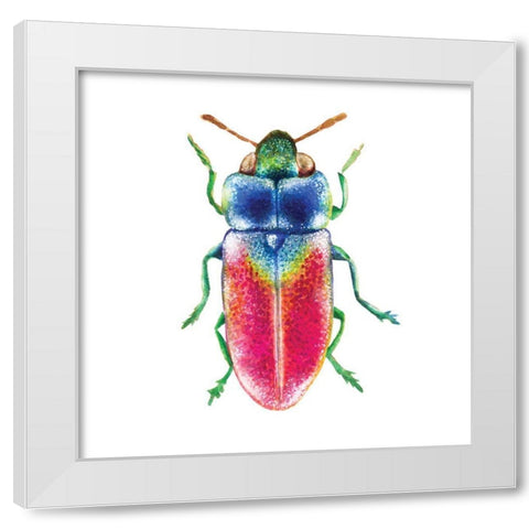 Buggin Out III White Modern Wood Framed Art Print by Hernandez, Larisa